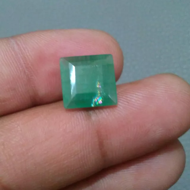 100%Natural Awesome Zambian Emerald Faceted Square Shape 4.80 Crt Loose Gemstone