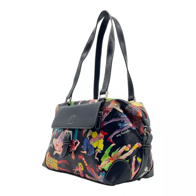 SYDNEY LOVE Medium Leather Satchel Fashion Divas Handbag Shoulder Bag MULTI 3
