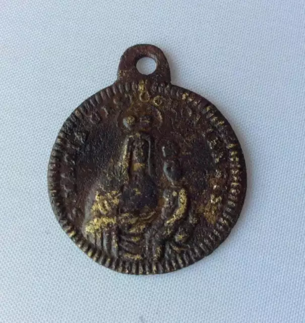 Antique Bronze Religious medallion Maria Czestochowska*