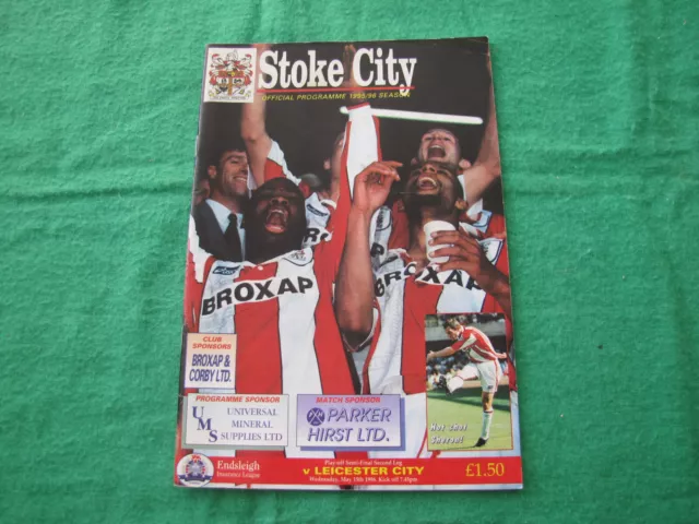 1996 Stoke City v Leicester City Play Off Semi Final Football Programme