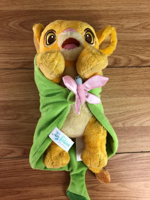 Disney Parkes Disneys Babies Lion King Simba Soft Toy With Leaf Blanket