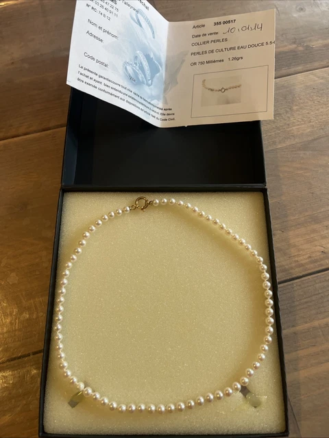 Collier De Perles D'eau Douce - 51cm, Perles 12,2-13,5mm - Neuf Sans Emballage D'origine