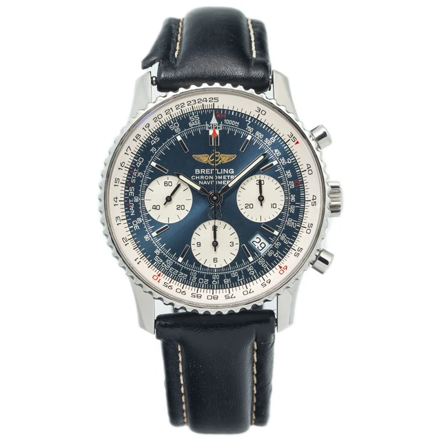 Breitling Navitimer A23322 Papers Chronograph Blue Dial Automatic Watch 42mm