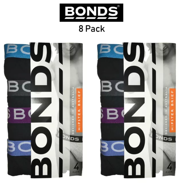 Mens Bonds Basic Everyday New Hipster Brief 8 Pack M38DM4 Work & Sport Cotton