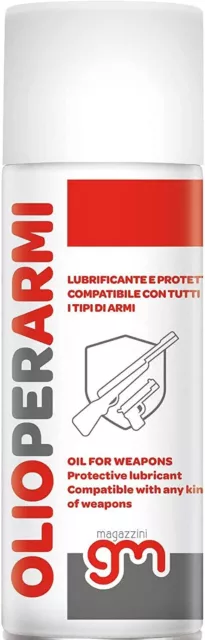 Magazzini GM OLIO PER ARMI, Lubrificante Protettivo, previene la ruggine, 200ml