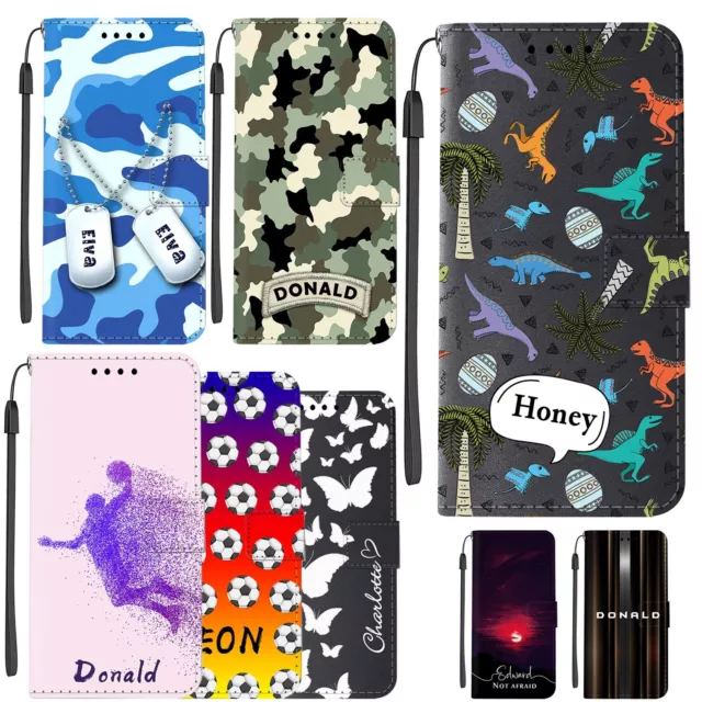 Leather Case Personalised Wallet Print Cover For Samsung Galaxy A14 A54 S23 S22