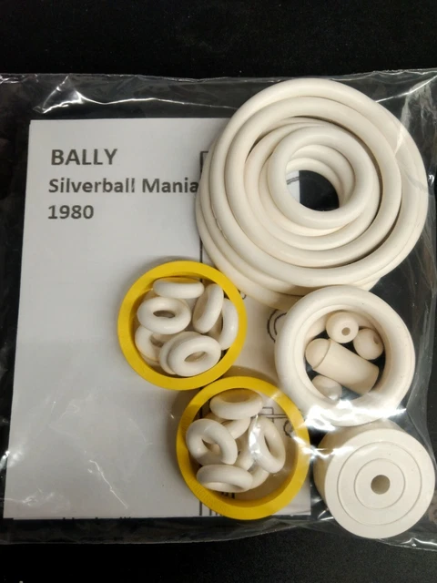 Kit D'Élastiques Et Doigt De Flipper Jaune Pour Bally Silverball Mania - Neuf