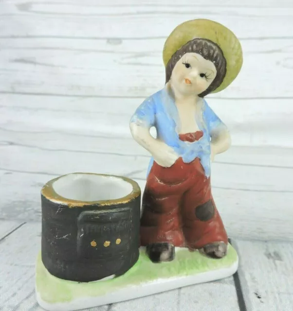 Jasco Little Luvkins Votive Candle Holder 1978 Porcelain Figurine Vintage Kitsch