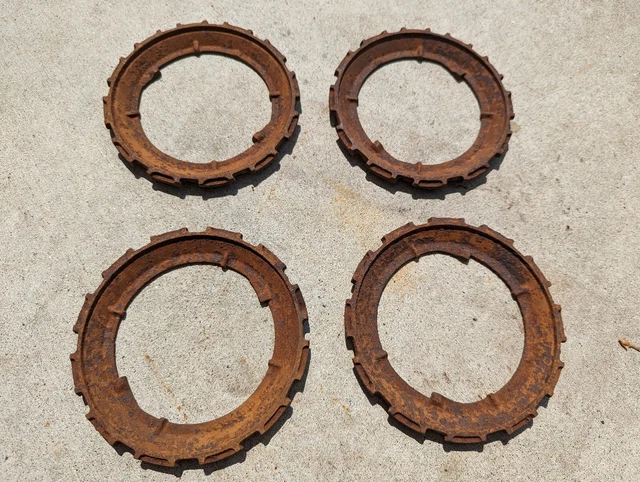 Lot of 4 Vintage Cast Iron JD Seed Planter Plates, H 966 B, John Deere