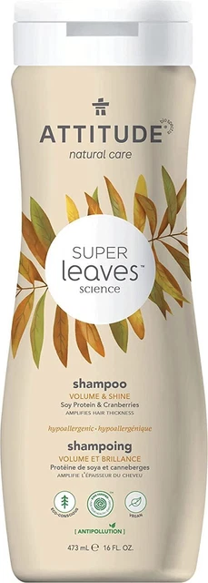 Champú Super Leaves Science Volume & Shine de Attitude, 16 oz