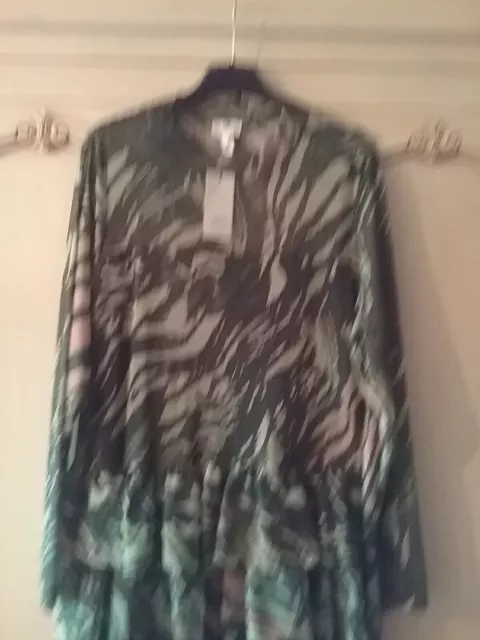 Womens River Island Camoflague Tiered Maxi Dress. Size 24 (50). NWT.