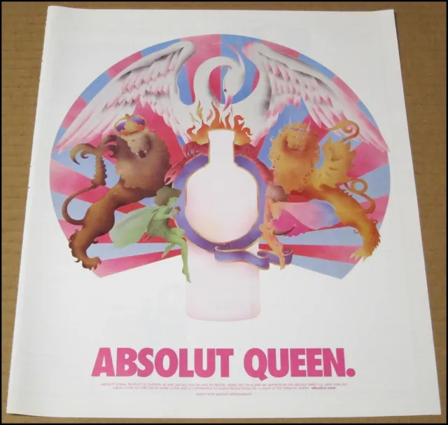 2003 Absolut Vodka Queen Print Ad 10x12 Advertisement A Night at the Opera Cover