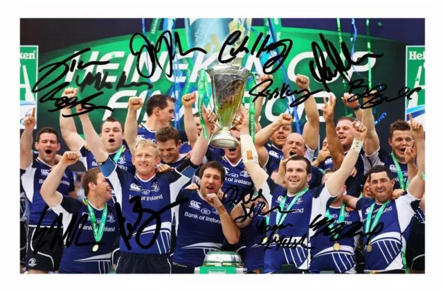 Leinster Rugby Squad 2012 Heineken Cup Winners Autograph Signed Photo Poster