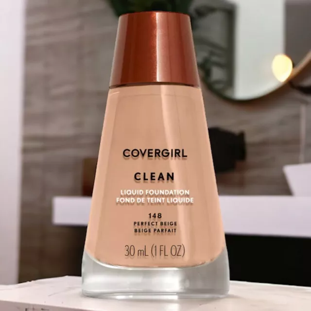 NEW Covergirl Clean Liquid Foundation Makeup #148 Perfect Beige