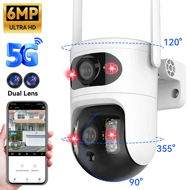 1080P DUAL LENS Home Security Camera Wireless WiFi CCTV PTZ IP Cam ...