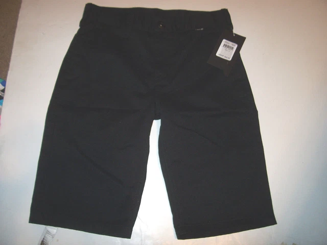 NEW Hurley boys youth sz 12 solid black khaki chino long shorts