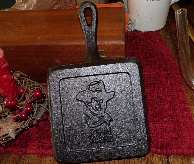 John Wayne Cast Iron Square Skillet Pan