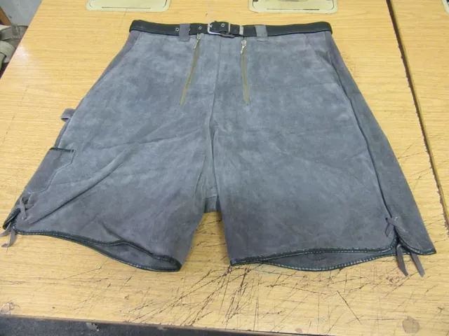 Vintage 40'S Trachten Lederhosen Octoberfest Leather Trousers Shorts Fit 29"