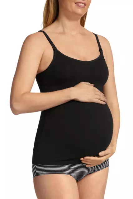 3 x Womens Bonds Maternity Hidden Support Singlet Pregnancy Bumps Black 3