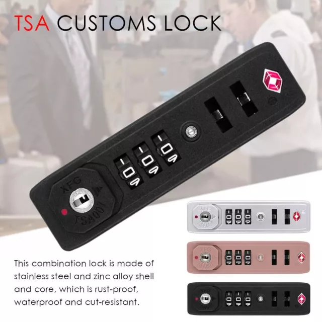 seguro Cerradura de aduanas TSA Cerradura de combinación de 3 dígitos TSA007