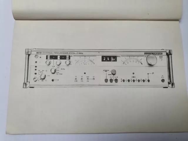 Bedienungsanleitung Manual Universal Pegelmesser MV61 Präcitronic 2