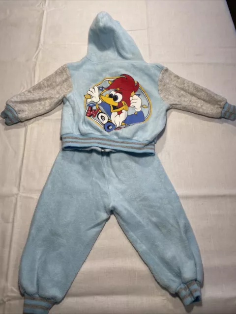 Vintage Woody The Woodpecker Baby Blue Kids Track Suit Size 3