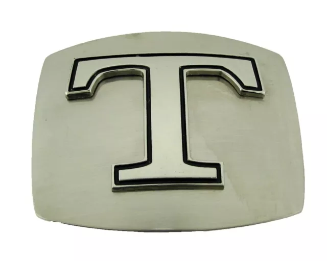 Initial T Letter t Belt Buckle New Men Women Western Really Cowboy Silver Metal