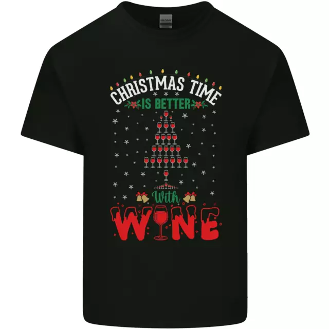 Christmas Better With Wine Funny Alcohol Mens Cotton T-Shirt Tee Top