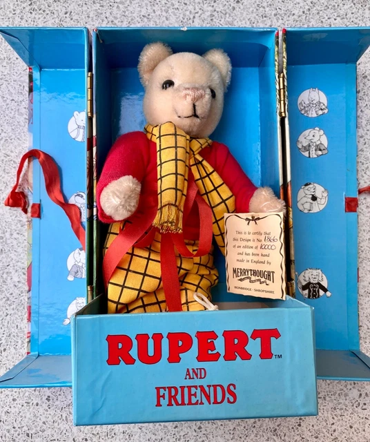 Rupert Bear Stuffed Toy Merrythought Limited Edition Certificate Vintage Rare