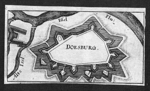 1680 - Doesburg Gelderland Holland Copperplate Engraving