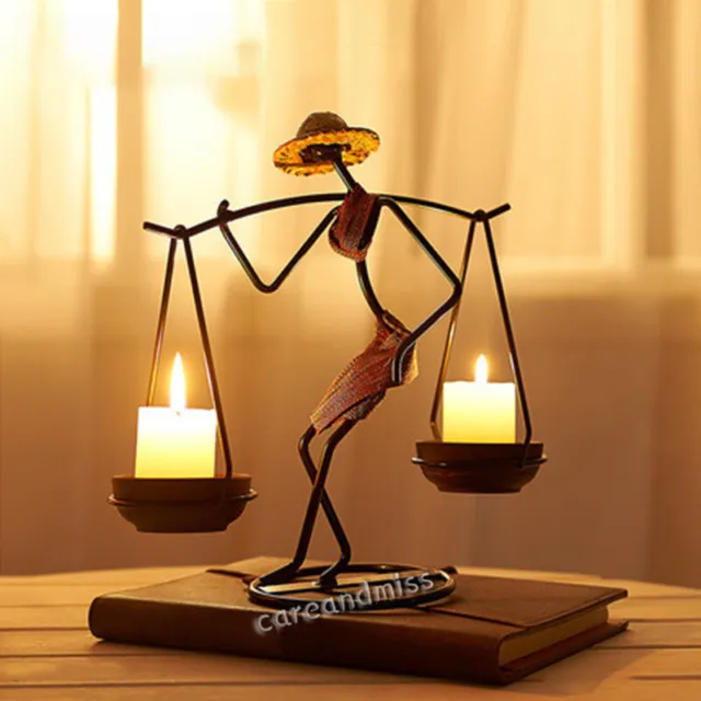 Retro Creative Wrought Iron Doll Candlestick Home Bedroom Romantic Candle Holder