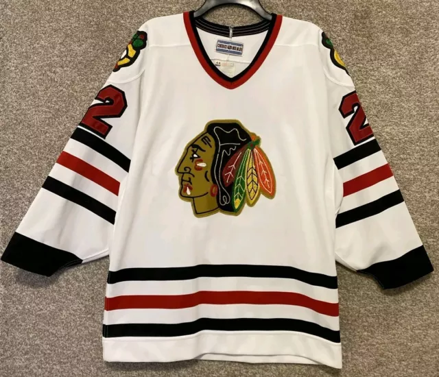 Vtg CCM Authentic Center Ice Chicago Blackhawks Christian Ruuttu Jersey Size 44