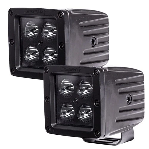 HEISE LED Lighting Systems Blackout 4 LED Cube Light - 3 Inch - 2 Pack Blackout