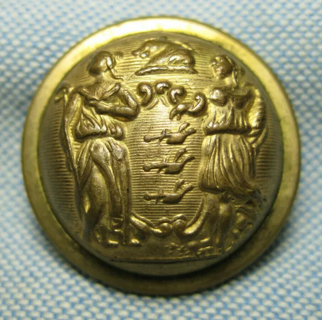 Non-Dug Civil War New Jersey State Seal Coat Button