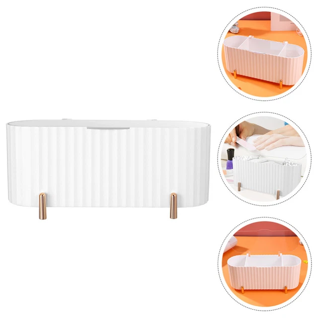 Boîte De Rangement Pour Cotons-tiges à 3 Compartiments Avec Couvercle Transparent - Distributeur Pour Salle De Bain