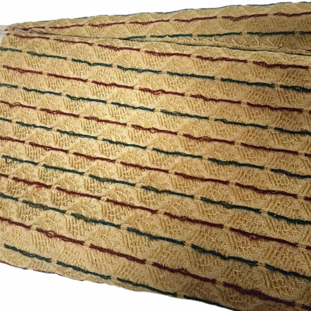 Vintage 70s Striped Upholstery Fabric 2 Yard Panel Furniture Sewing Scrap Piece