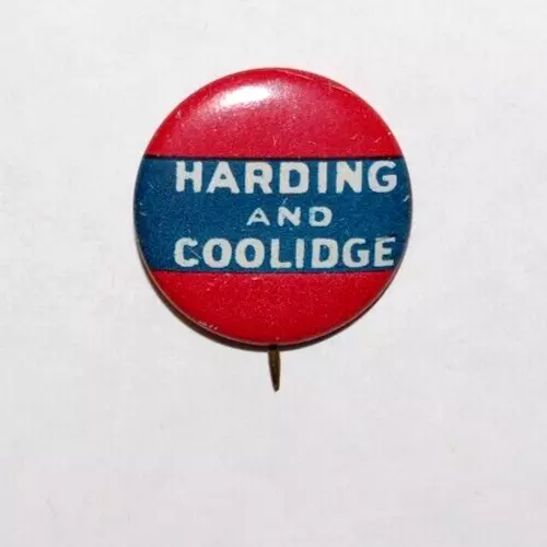 1920 WARREN HARDING CALVIN COOLIDGE campaign pin pinback badge political button