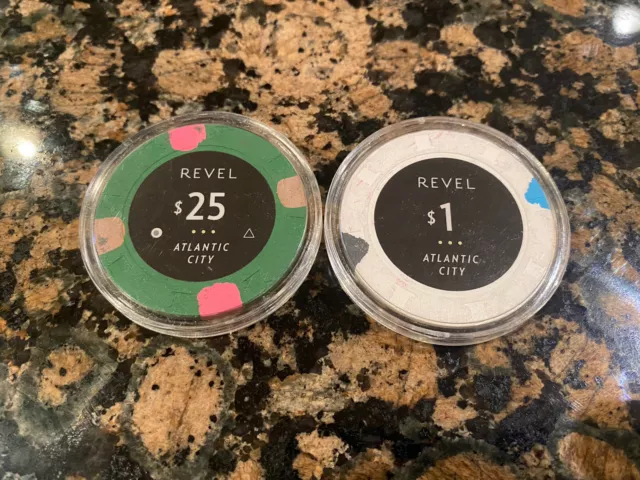 Revel Casino $25 Poker Chip Atlantic City + $1 Revel Chip | Very Rare | HTF