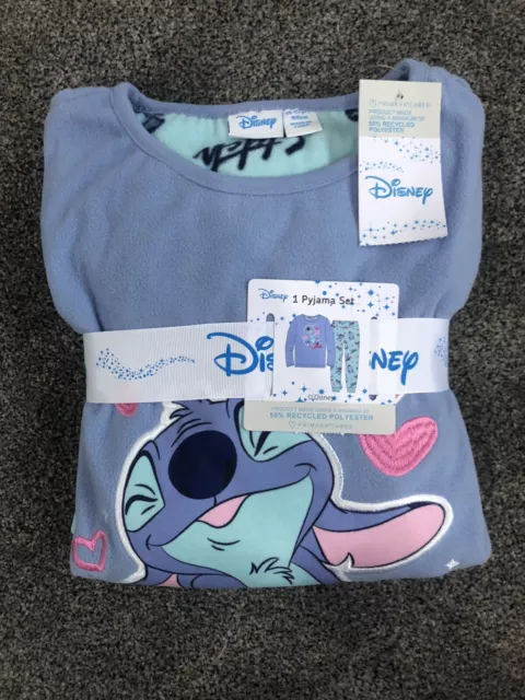 Brand new Primark Disney Lilo & Stitch fleece Pyjama Set Long Sleeve age 8-9