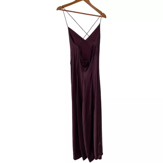 Vera Wang V-Neck Slip Gown Women 8 Full Length Bridesmaid Wedding Dress Purple 2