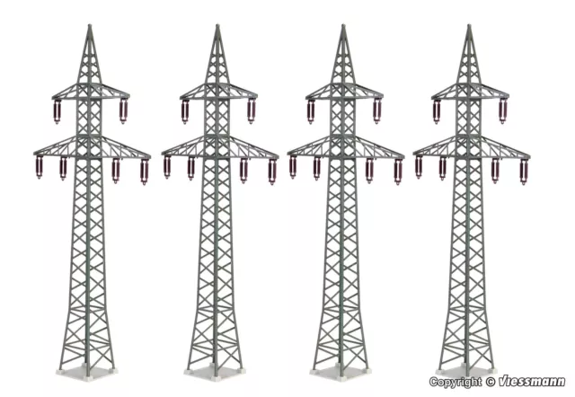 Kibri 38533 1/87 Maquette Ho Kit 4 Pylones Electriques Haute Tension H0