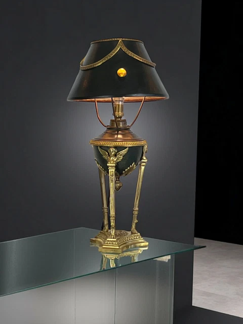 Lampe à Poser Vintage Style Empire, Abat-jour Multicolore, état Neuf