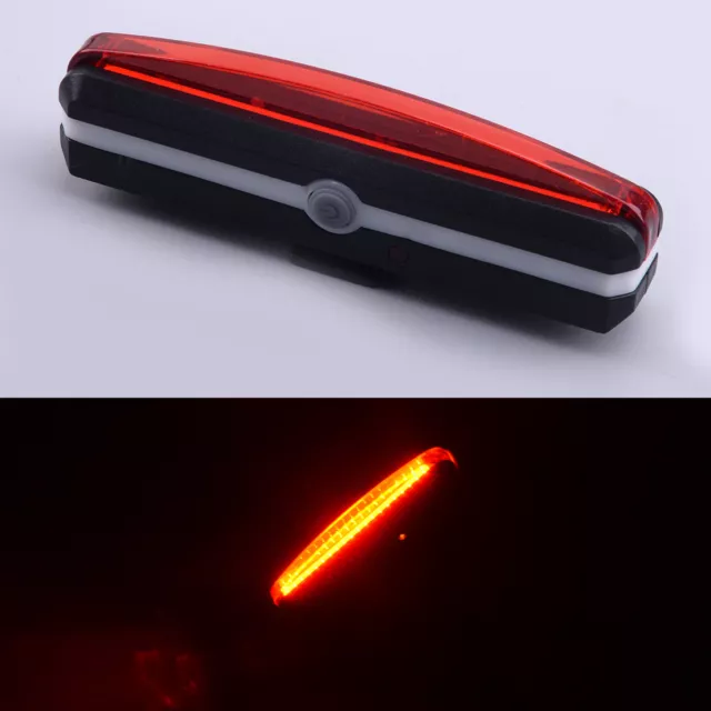 Red Rear Tail Bicycle Cycling Back Warning Light Lamp LED USB Rechargeable