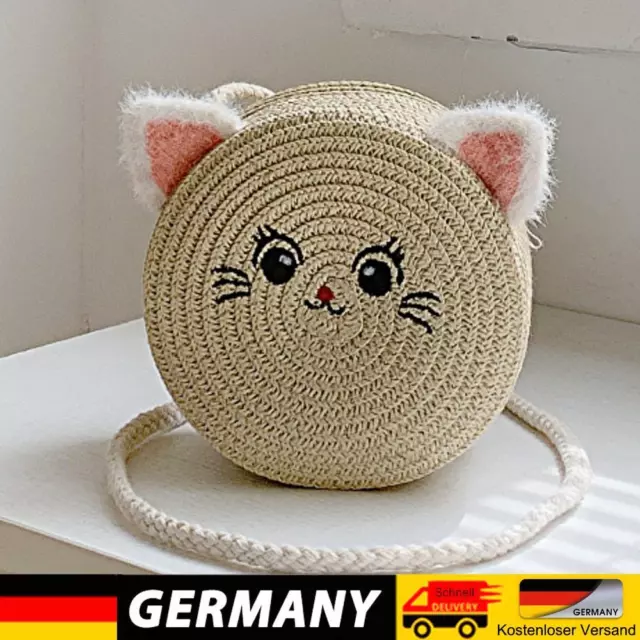 Süße Katze Umhängetasche Mode Strandtaschen Für Urlaubsreisen (Beige)