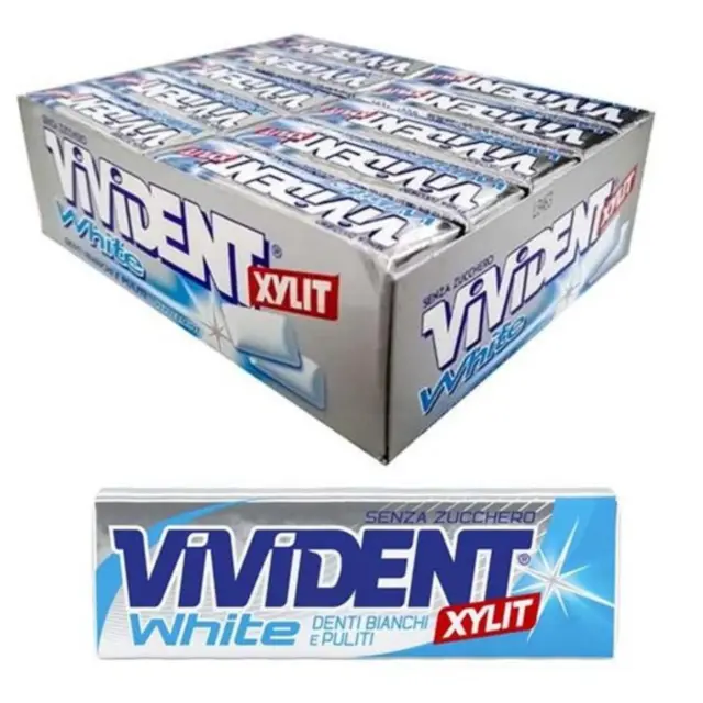 Gomme Da Masticare Vivident White Peppermint Senza Zucchero 40 x 13,5 g