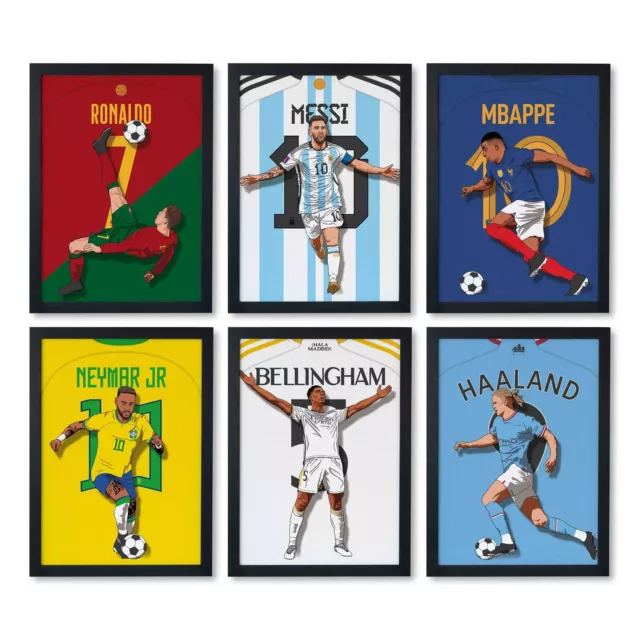 Football Poster | Choose 30+ Players: Messi, Ronaldo, Mbappe, Haaland & More...