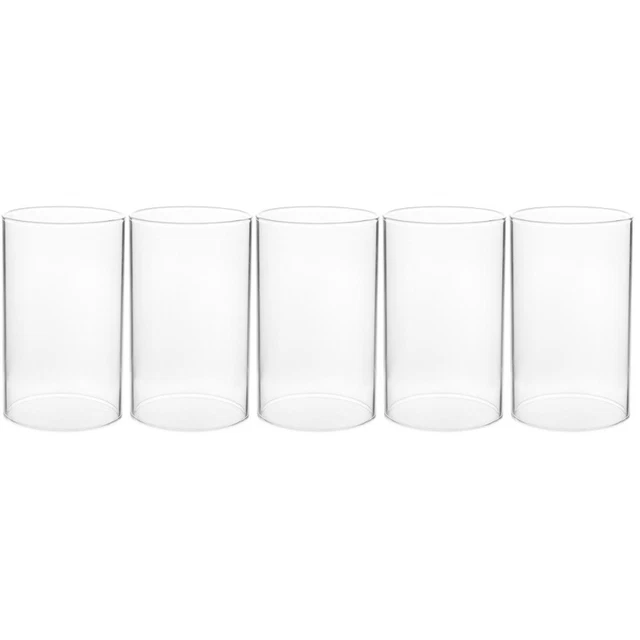 5x Unique Premium Pillar Candle Holder Clear Glass Candle Cover for Home