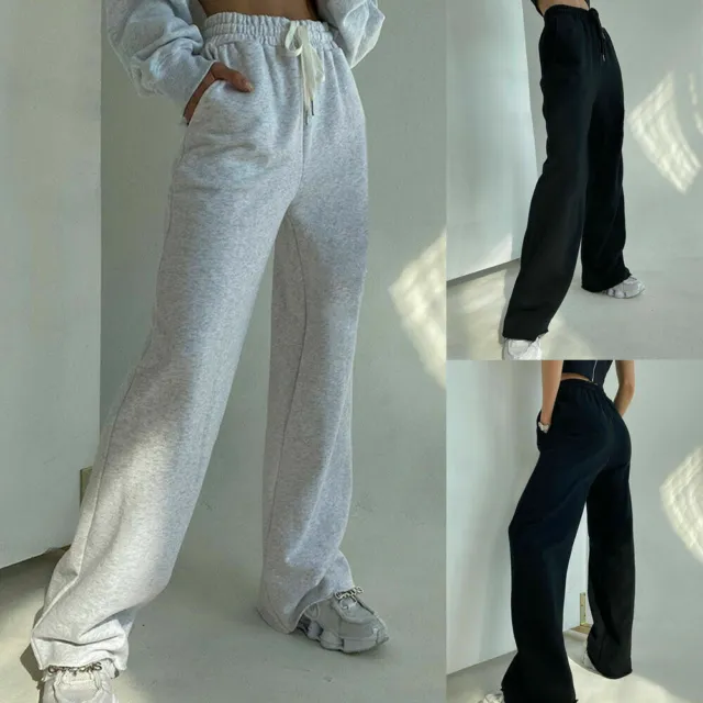 Pantaloni Lunghi Donna Jogger Tuta Lounge Sfondi Casual Sciolti Elastici