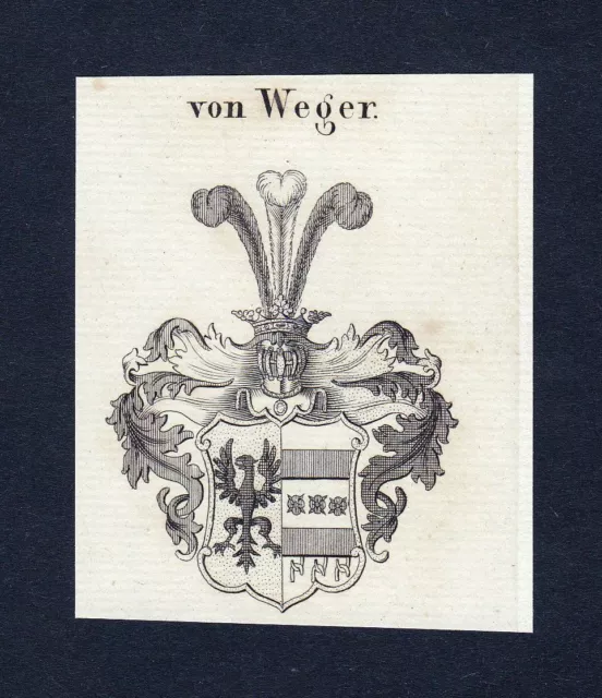 1820 Weger Escudo Nobleza Abrigo De Arms Heraldry Heráldica Grabado