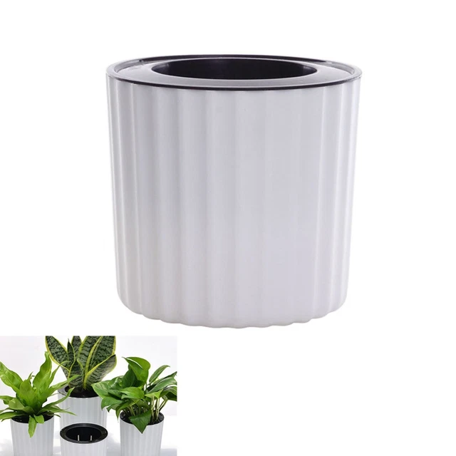 109923 FIORIERA TONDA PLASTICA COTTO/GRIGIO D38XH30 CM - Vaso per Interni e decorazioni